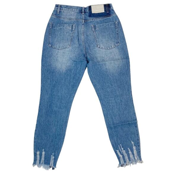 ONE TEASPOON Freebird High Waist Ankle Zip Distressed Crop Skinny Jeans - Picture 5 of 13